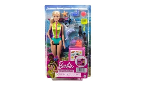 Barbie Marine Biologist - Mobile Lab Playset Blonde 10+ Pieces Ages 3+