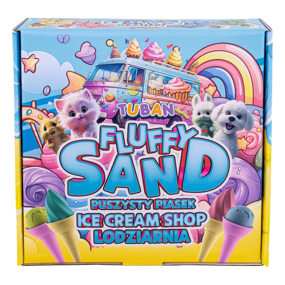 Tuban Fluffy Sand Ice Cream Set - 4 molds bubble gum scent