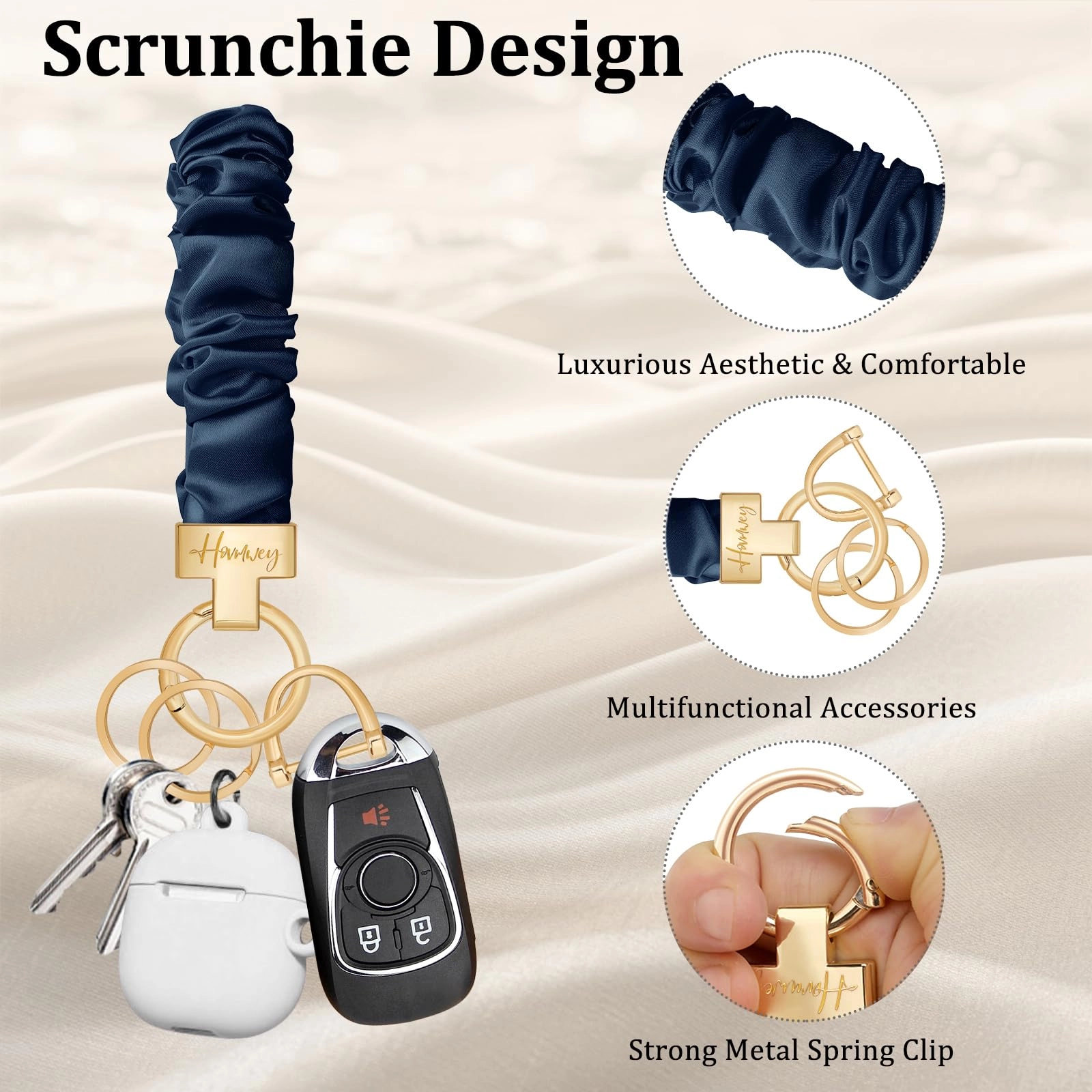 Stretchy Scrunchie Keychain Wristlet - Fun