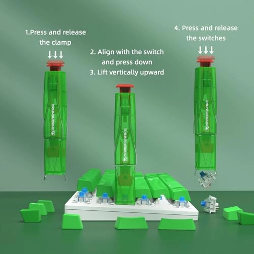 2-in-1 Keycap Switch Puller - 304 Stainless Steel Blue