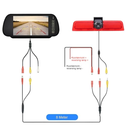 Car Rear view Camera - Night vision 628*586 pixels + Rear View Mirror - 7" LCD