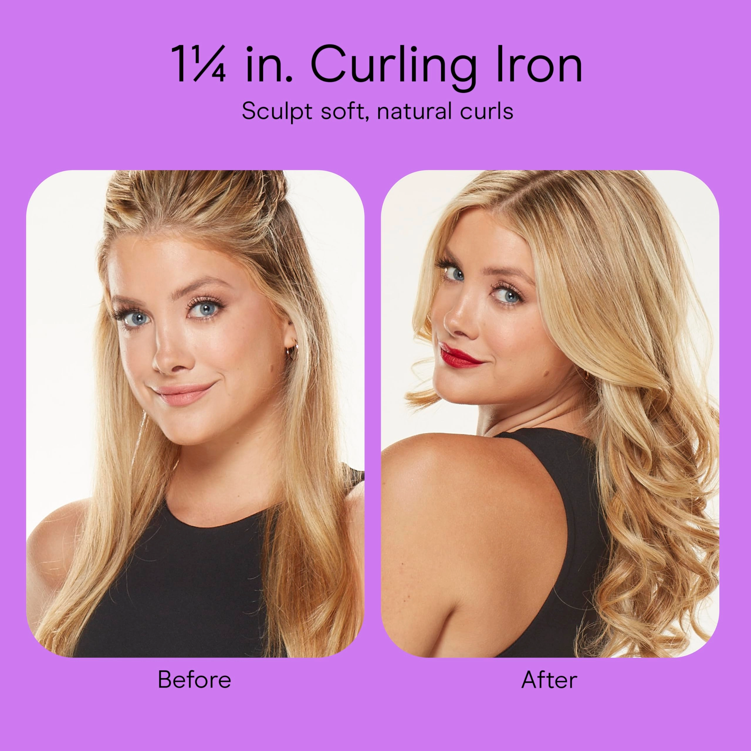 Double Ceramic Curling Iron - 1.25 Inch 30 Heat Settings