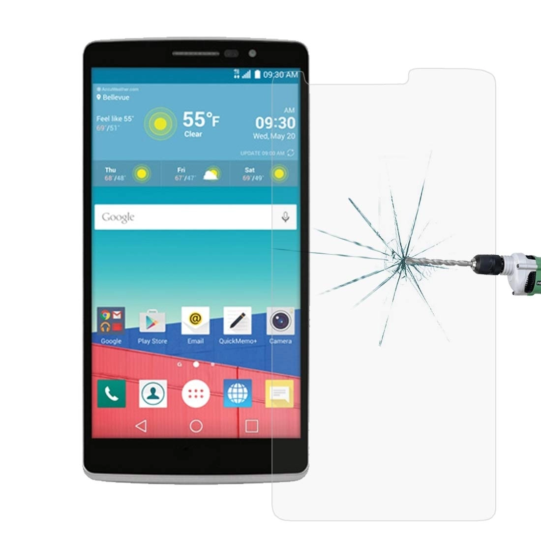 No-Brand 9H Tempered Glass Screen Protector for LG Stylo 3 (10-Pack)