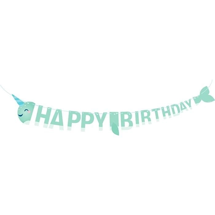 CREATIVE CONVERTING Narwhal Party Shaped Ribbon Banner - 1 pc
