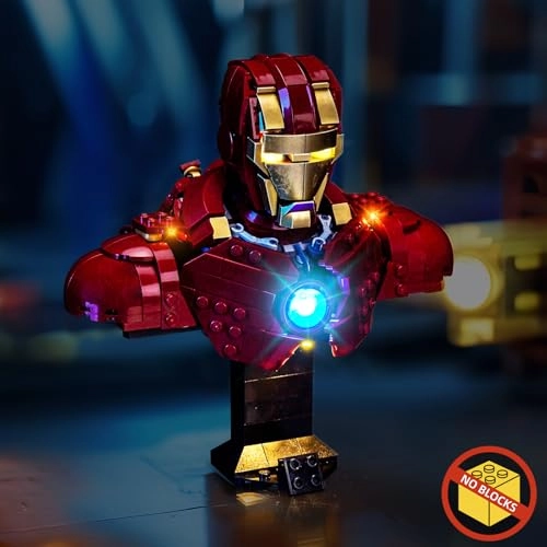 Iron Man MK4 Bust - LED Light Set Compatible 76327 red