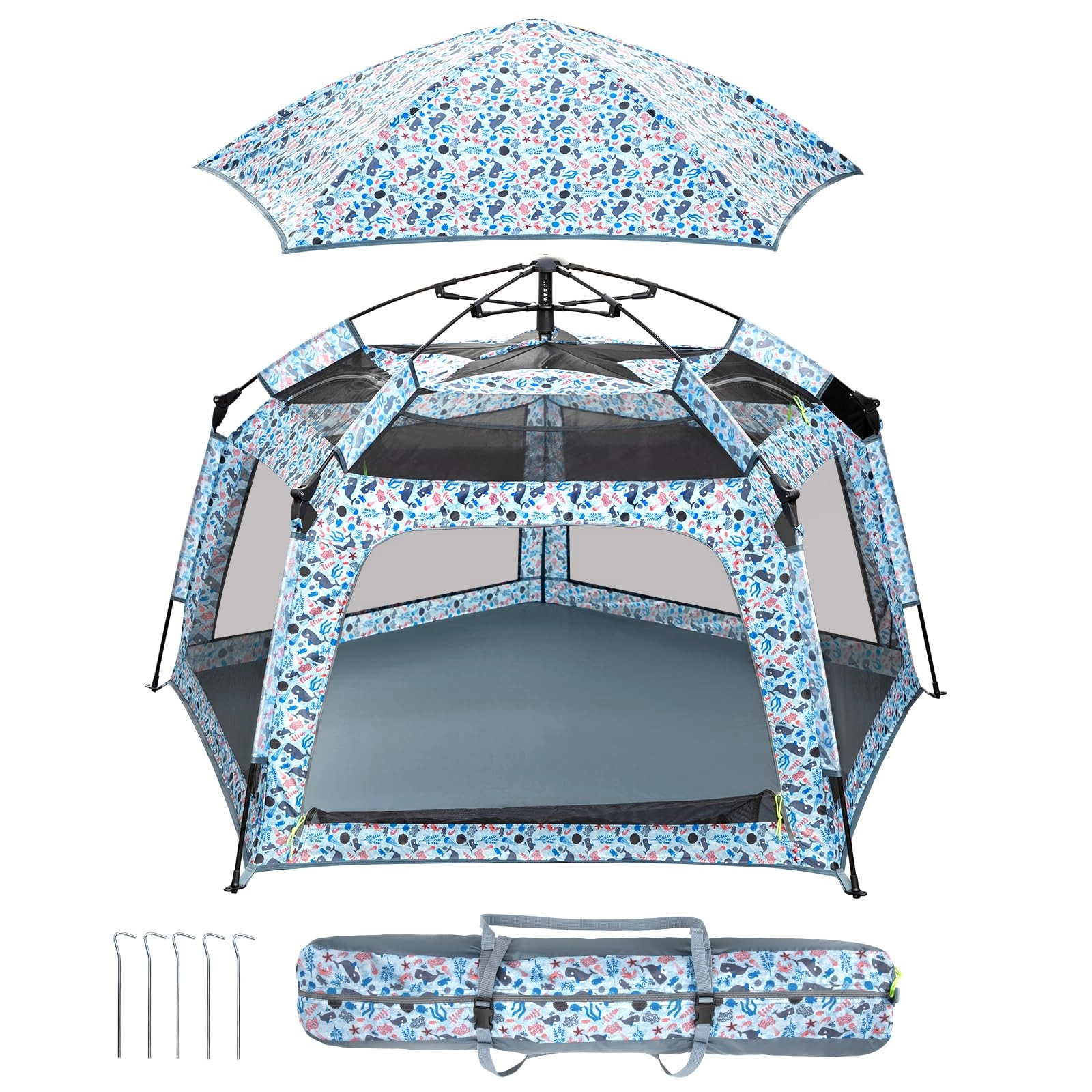 Kids Pop-up Playtents - 175 x 110 x 90 centimetres Green Forest