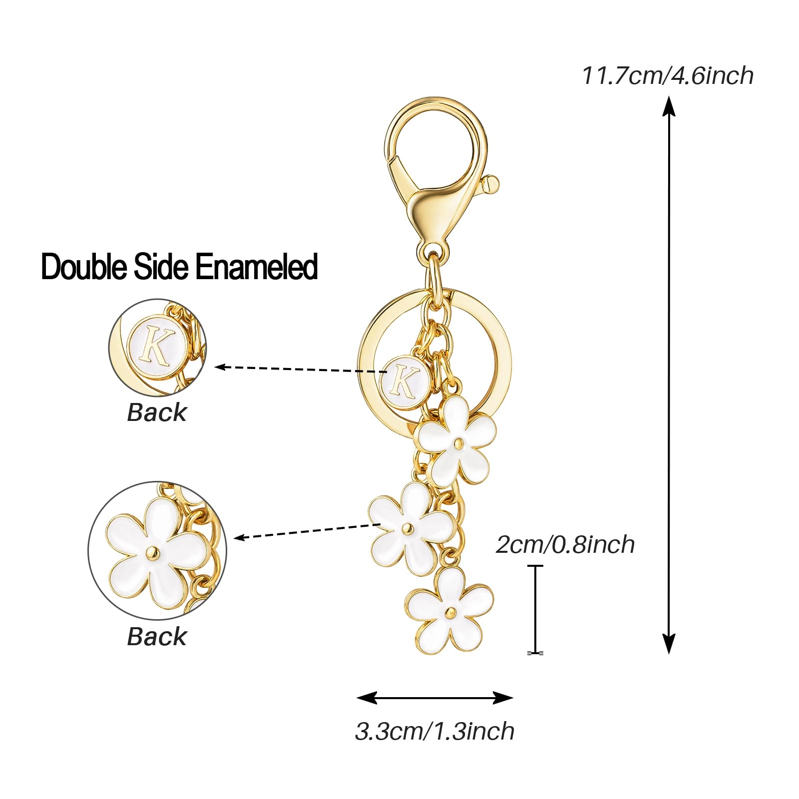 Initial Keychain - Floral