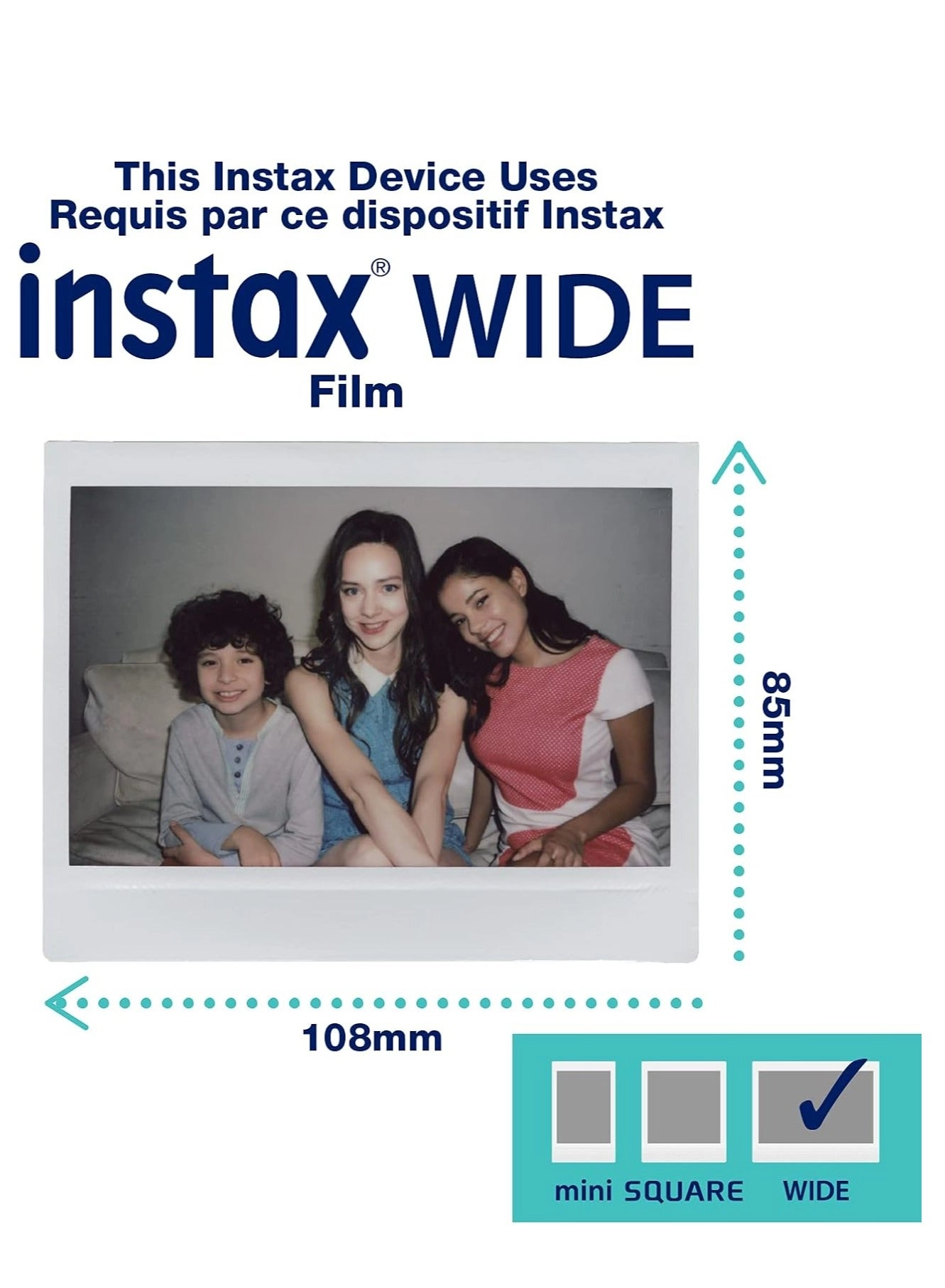 Instax Link Wide + Instax Film - 20 Sheets + Cloth