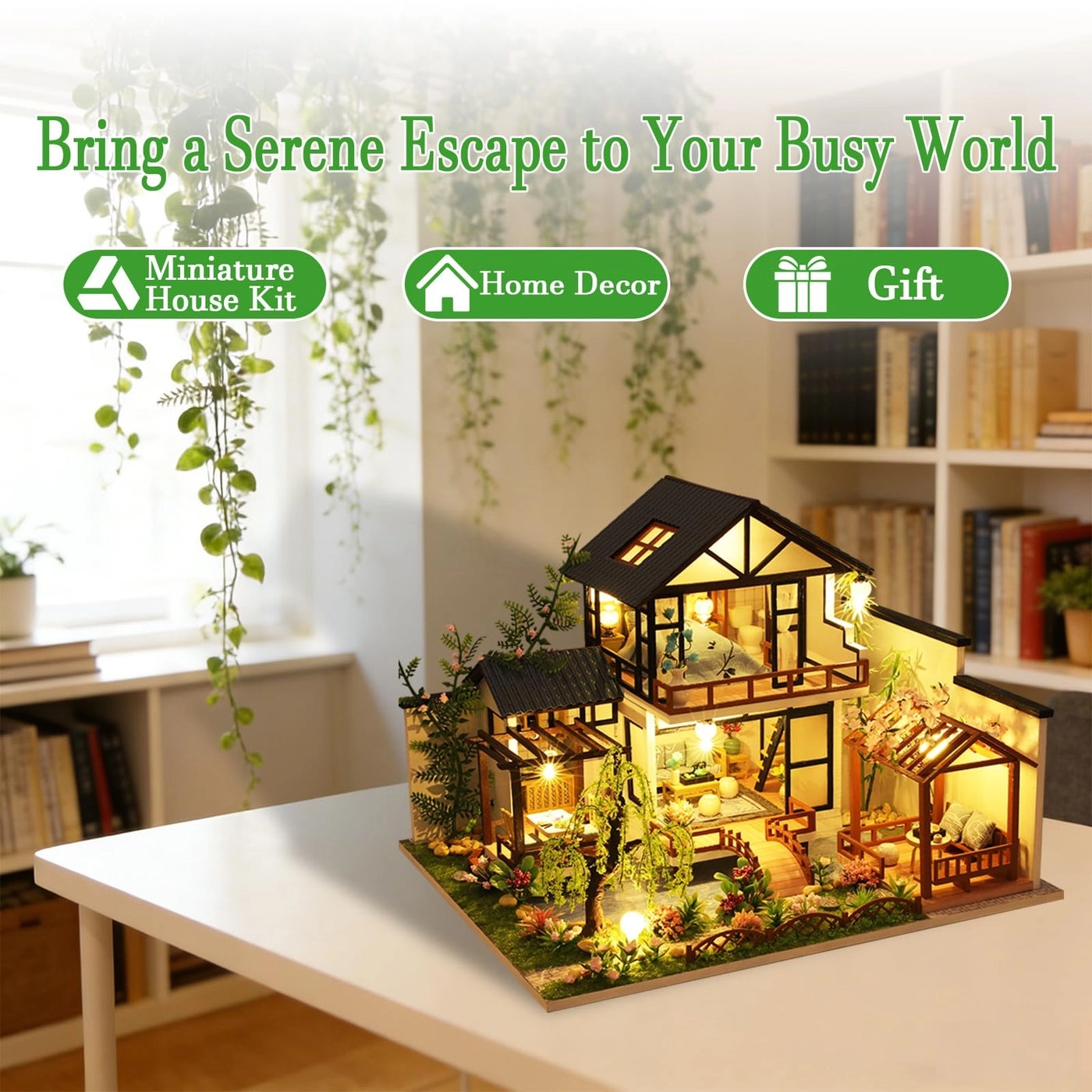 DIY Miniature House Kit - Bamboo Stream Courtyard