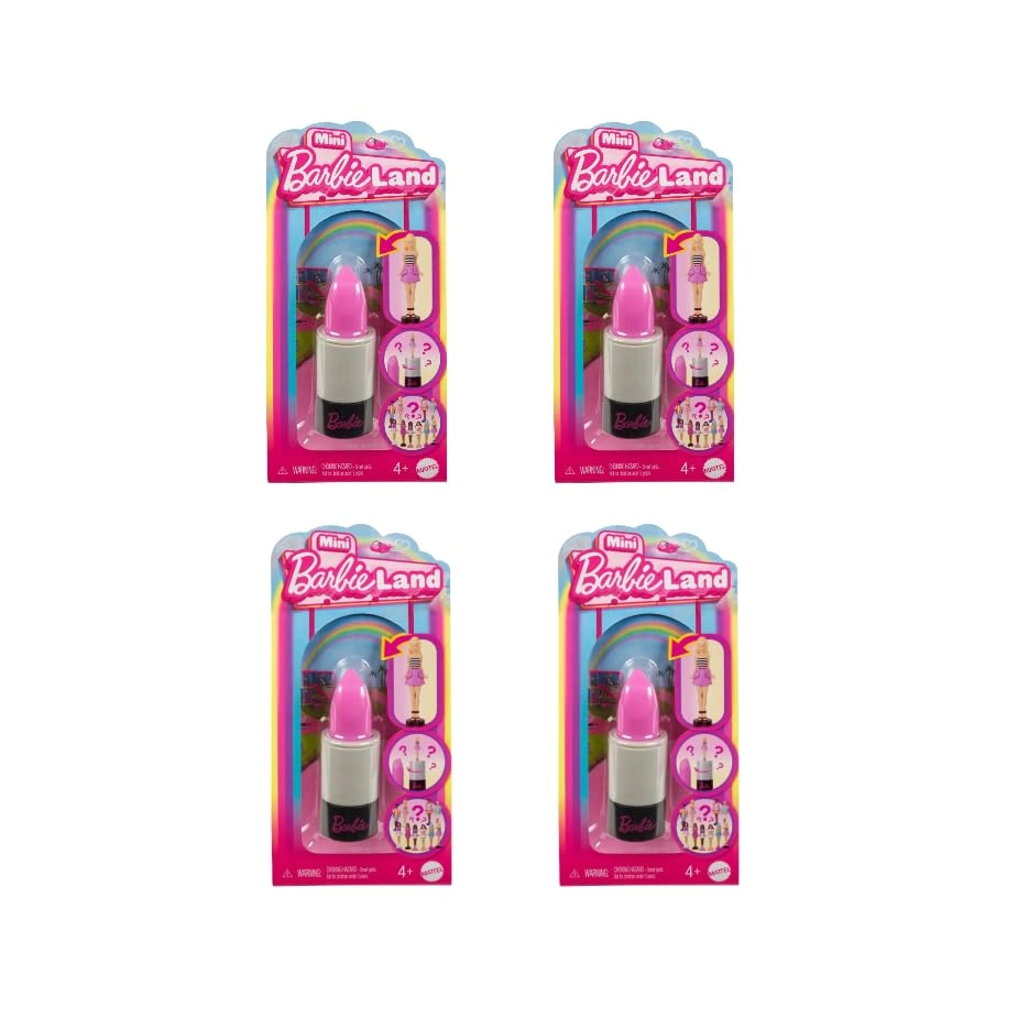 Mini BarbieLand Fashionistas - 1.5-inch Lipstick Tube Pack of 4