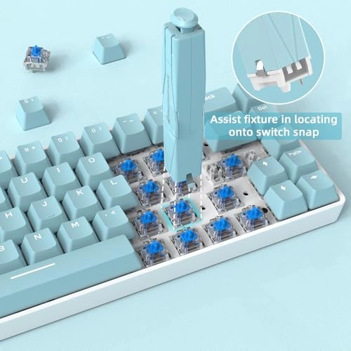 2-in-1 Keycap Switch Puller - 304 Stainless Steel Blue