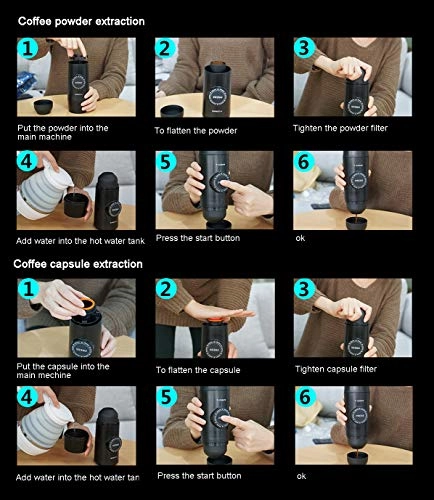 2-in-1 Espresso Coffee Maker - 2600mAh 18BAR 80ML