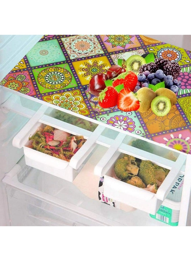 Fridge Cover - 1 Pc 21 X 39 + Microwave Cover - 1 Pc 34 X 14 Inches + Fridge Mat - 4 Pc 12 X 17