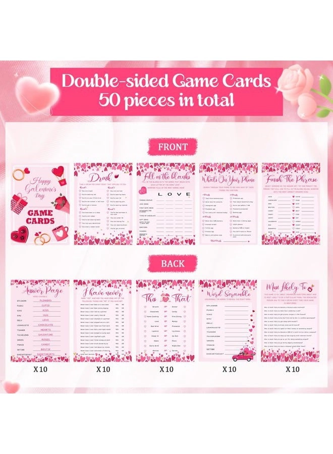 Happy Galentine's Day game cards - 50 pieces