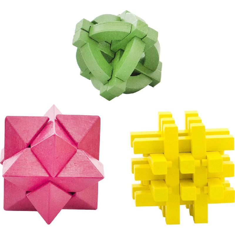 Brain Teaser Puzzle - 3 Pieces Wood