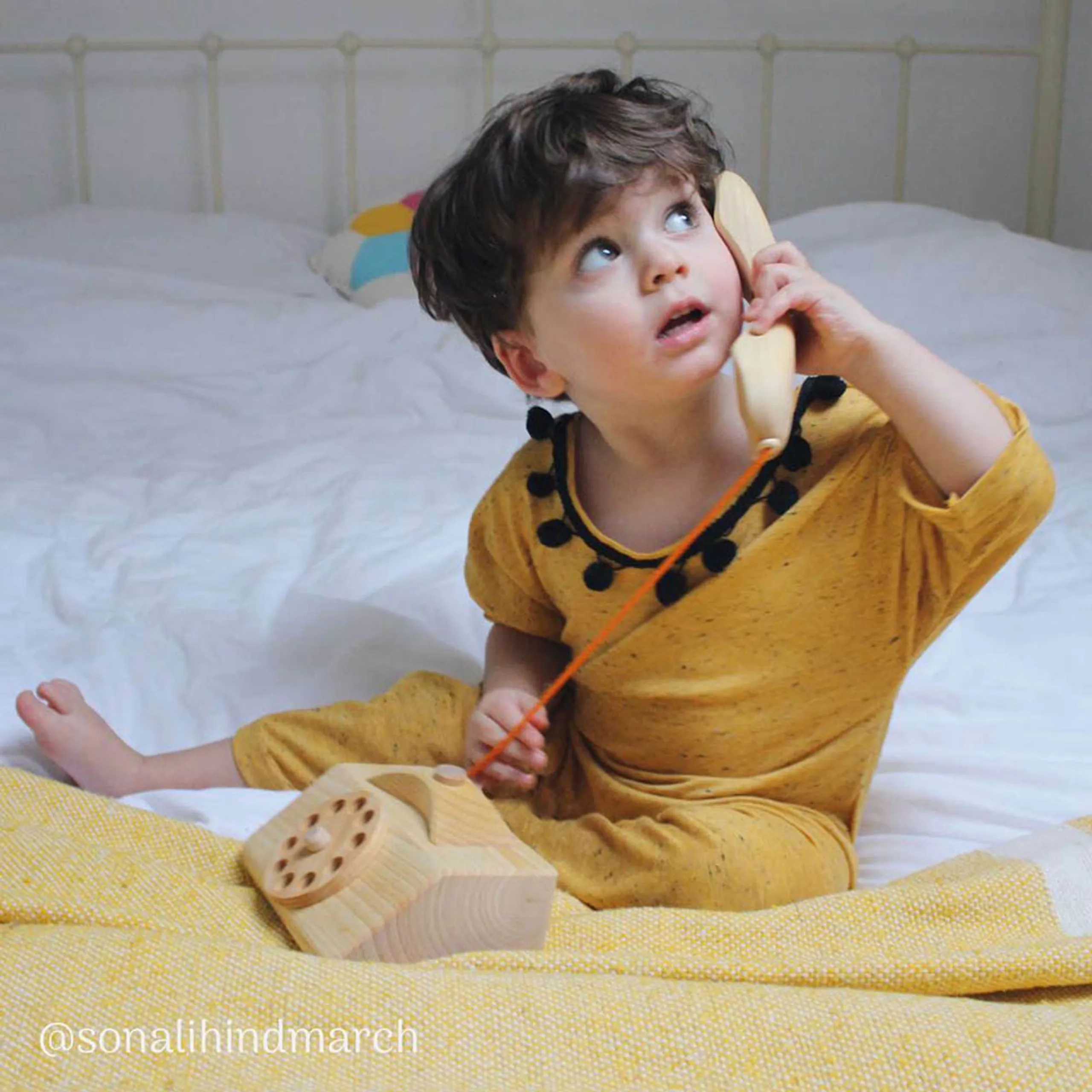 Telephone Toy - Rotary Dial Alder