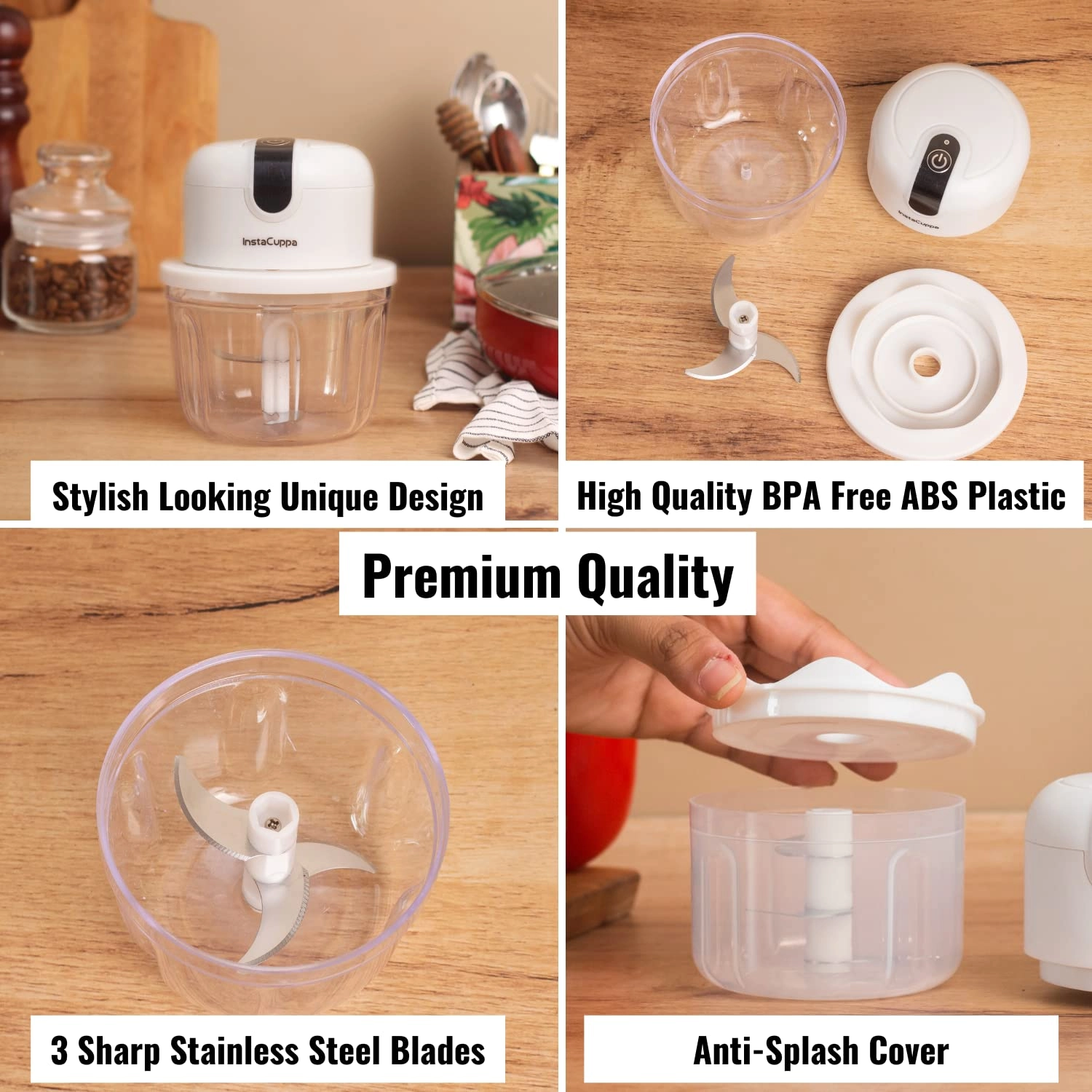 Mini Electric Chopper - 0.35 Liters Battery Powered
