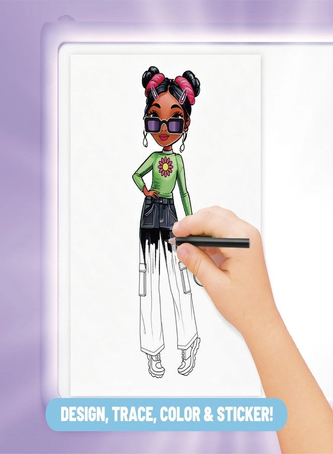 Light-Up Fashion Designer LED Tracing Tablet - 330-Piece Colored Pencils