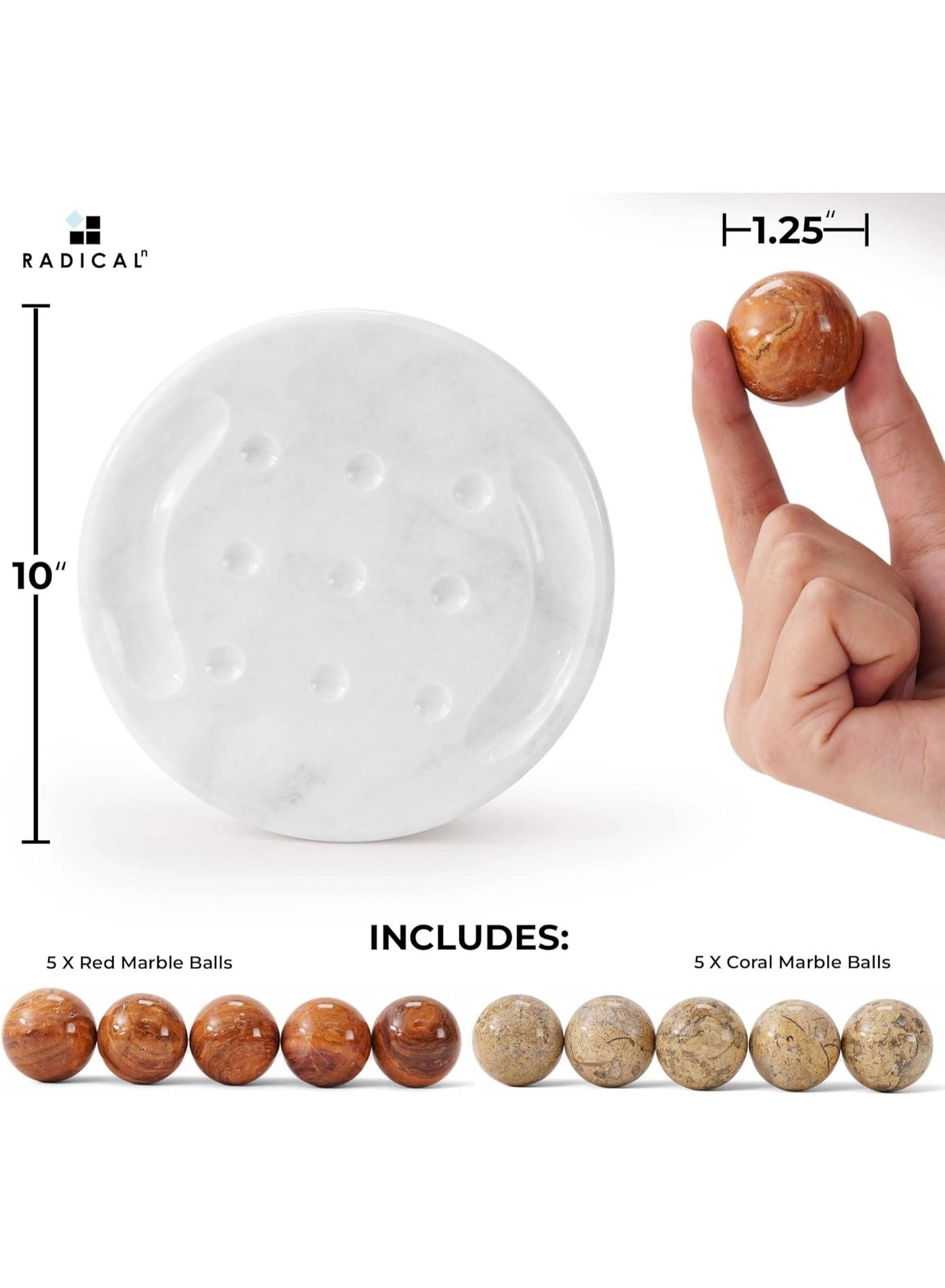 tic_tac_toe - Marble Handmade Red and Coral