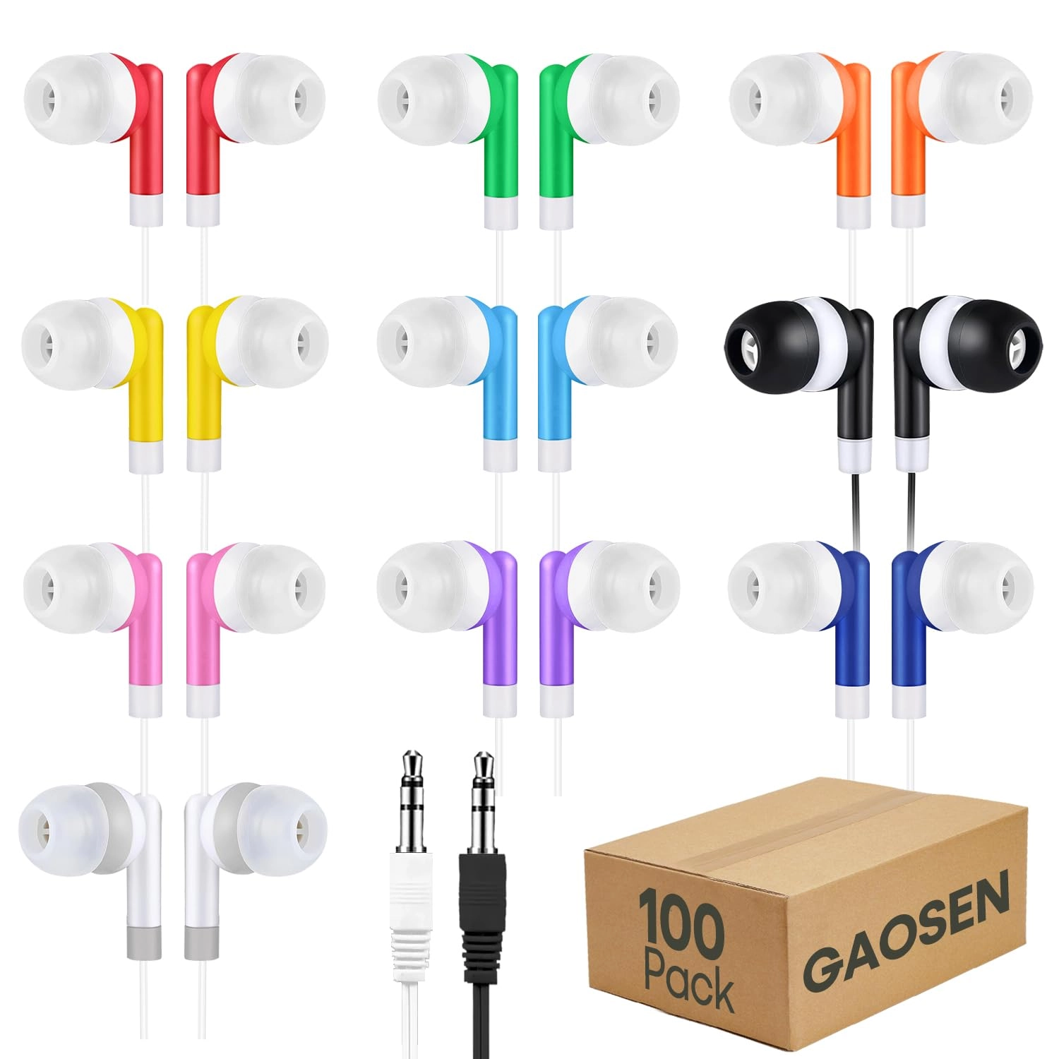 Gaosen GS01 Wired Earbud 100 Pack