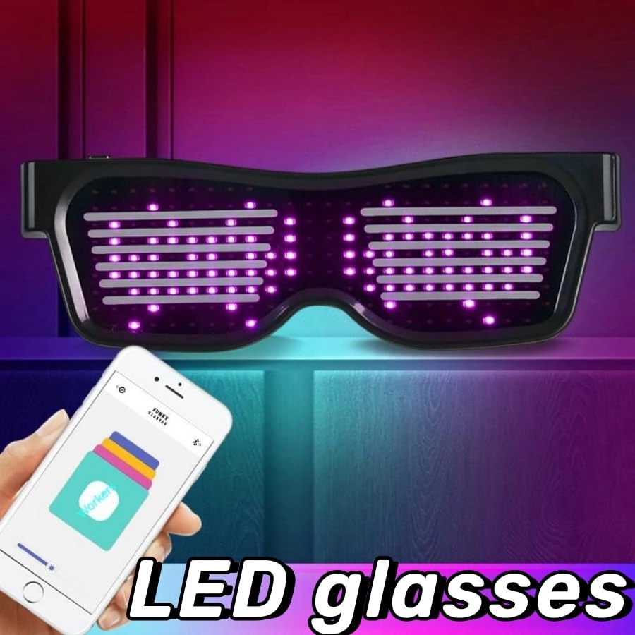 LED Glasses - Blue USB Rechargeable DIY