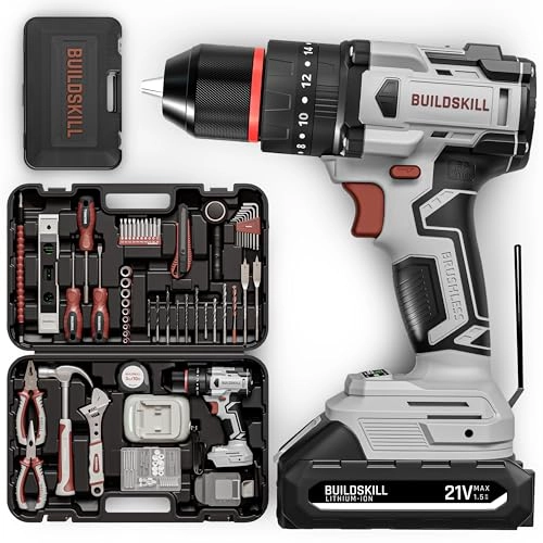 21V Cordless Brushless Drill Machine Toolkit - 1.5Ah