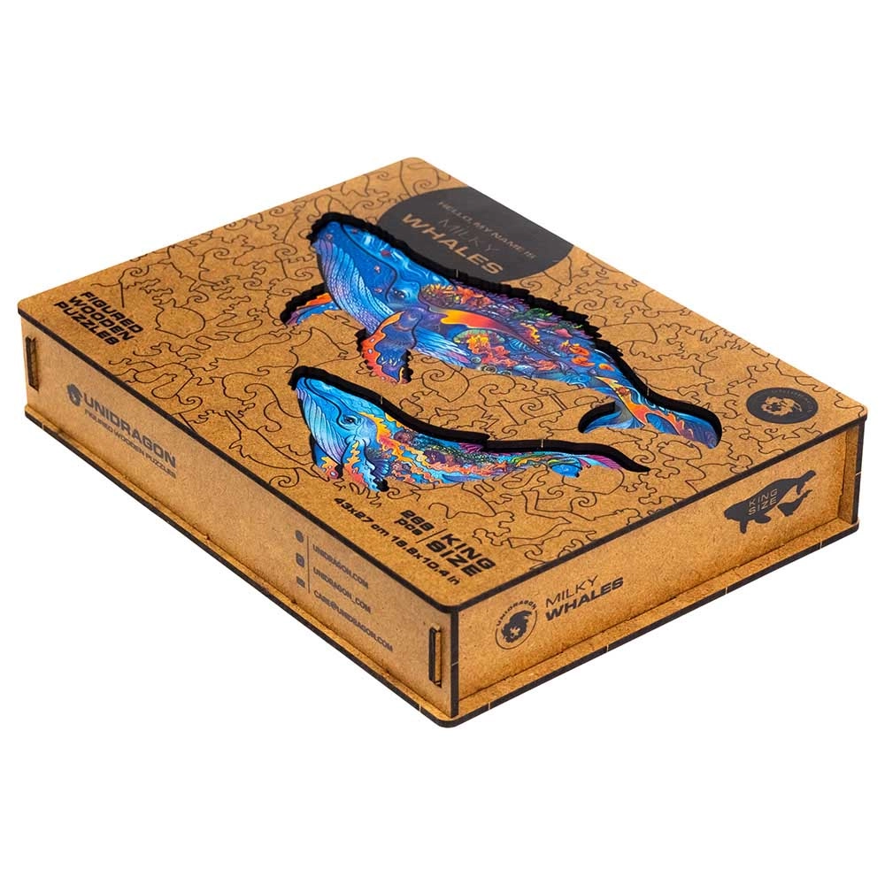 Milky Whales Wooden Puzzle (4107390-WHALES_KS) - 268 pcs