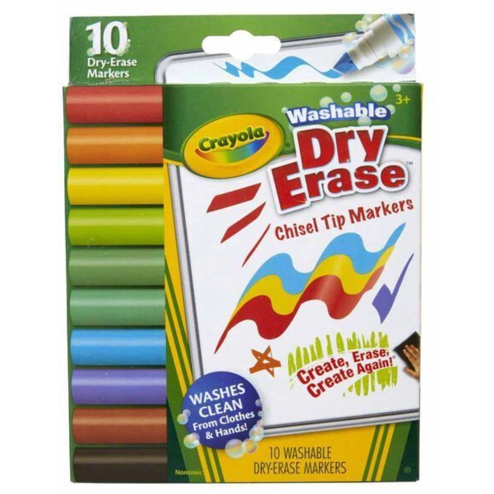 Crayola Dry Erase Markers - Pack of 10 Wedge Tip