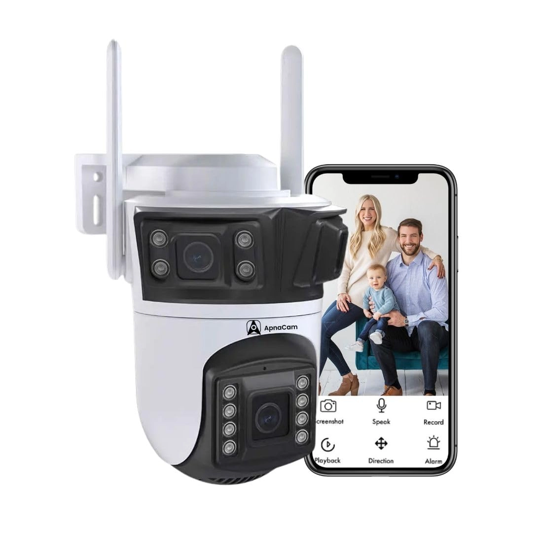 1080p Full hd WiFi PTZ Dual Lens CCTV Outdoor Camera