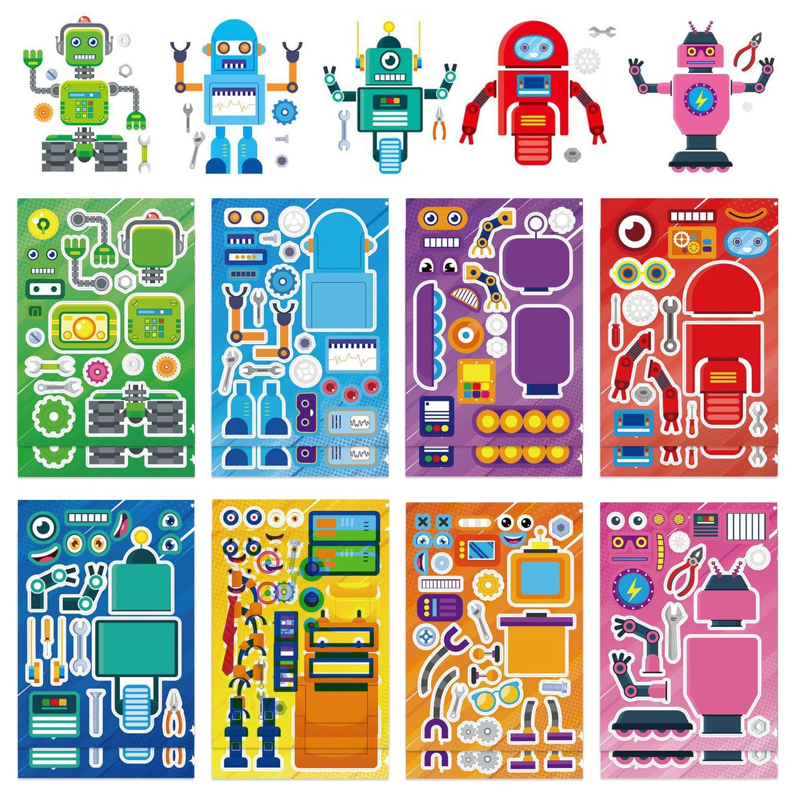 segxn Planet Activity Sticker Book Make a Face 16 pcs