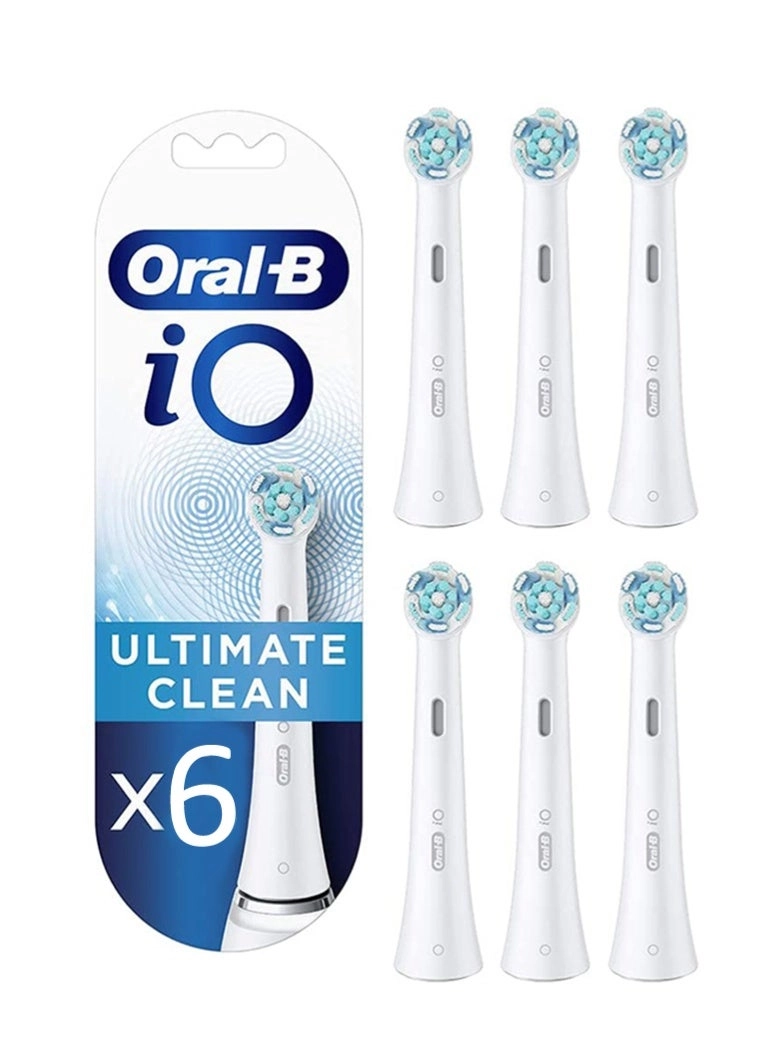 Oral-B iO Ultimate Clean Replacement Brush Heads - 6 Count White