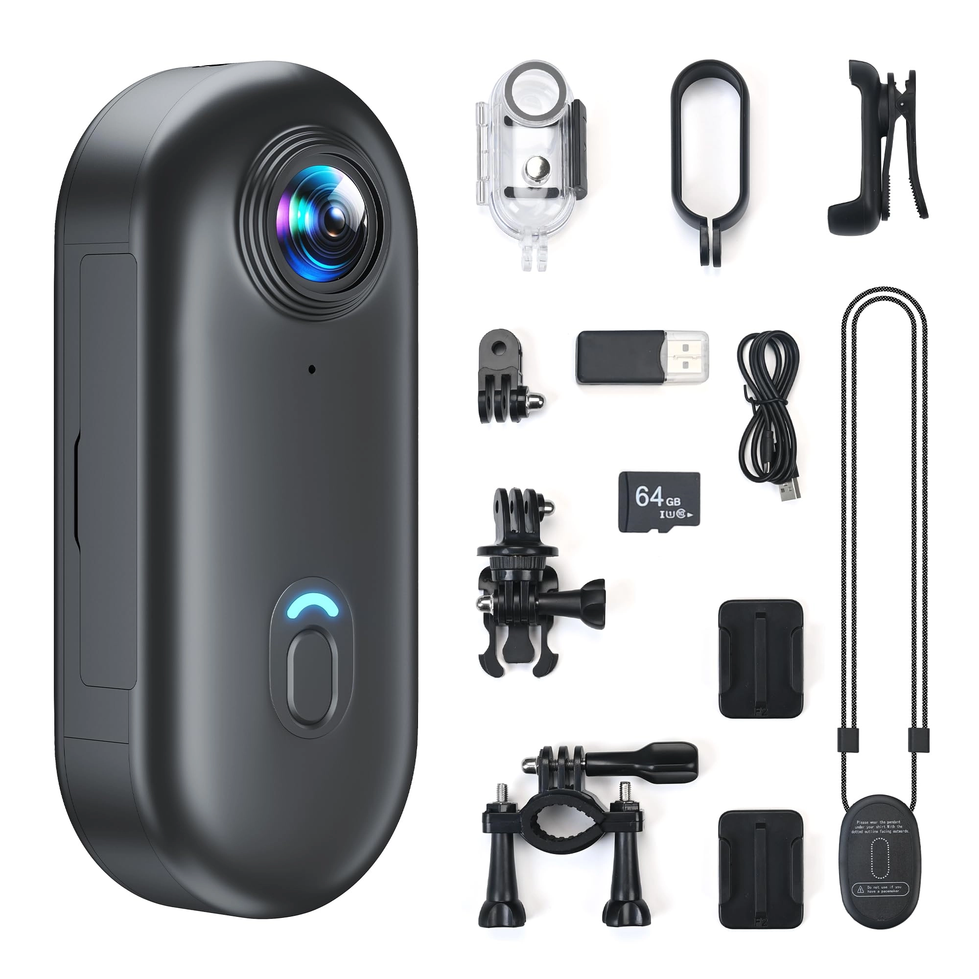 JANLOVE Mini POV Body Camera - 4K 64GB