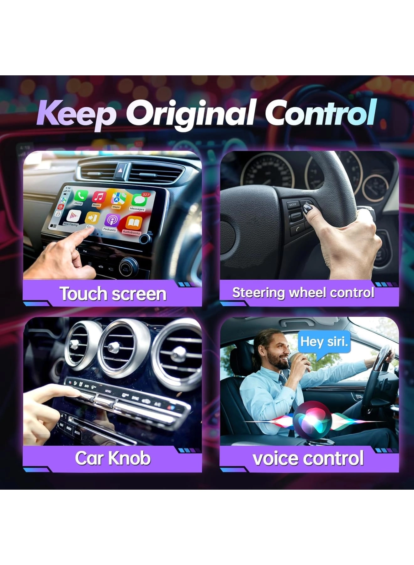 Wireless CarPlay Adapter - 2-in-1 Mini Plug and Play Low Latency