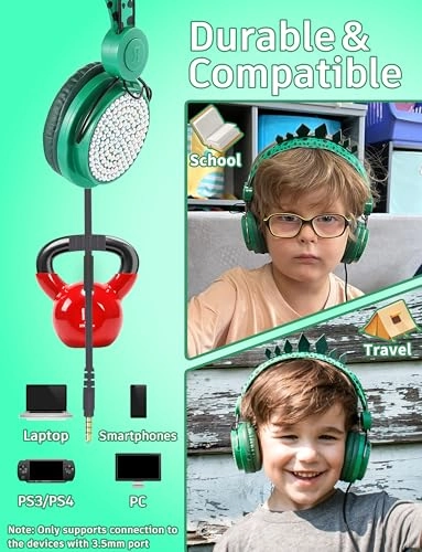 Dinosaur Kids Headphones Wired Headphone
