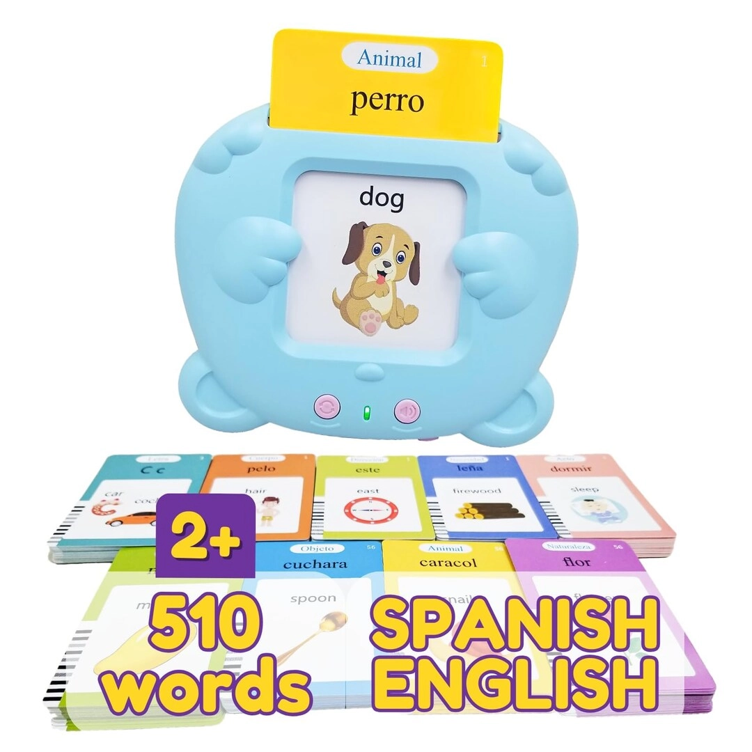 MZA STORES Spanish & English Talking Flash Cards - 3-6 years old 255 pieces