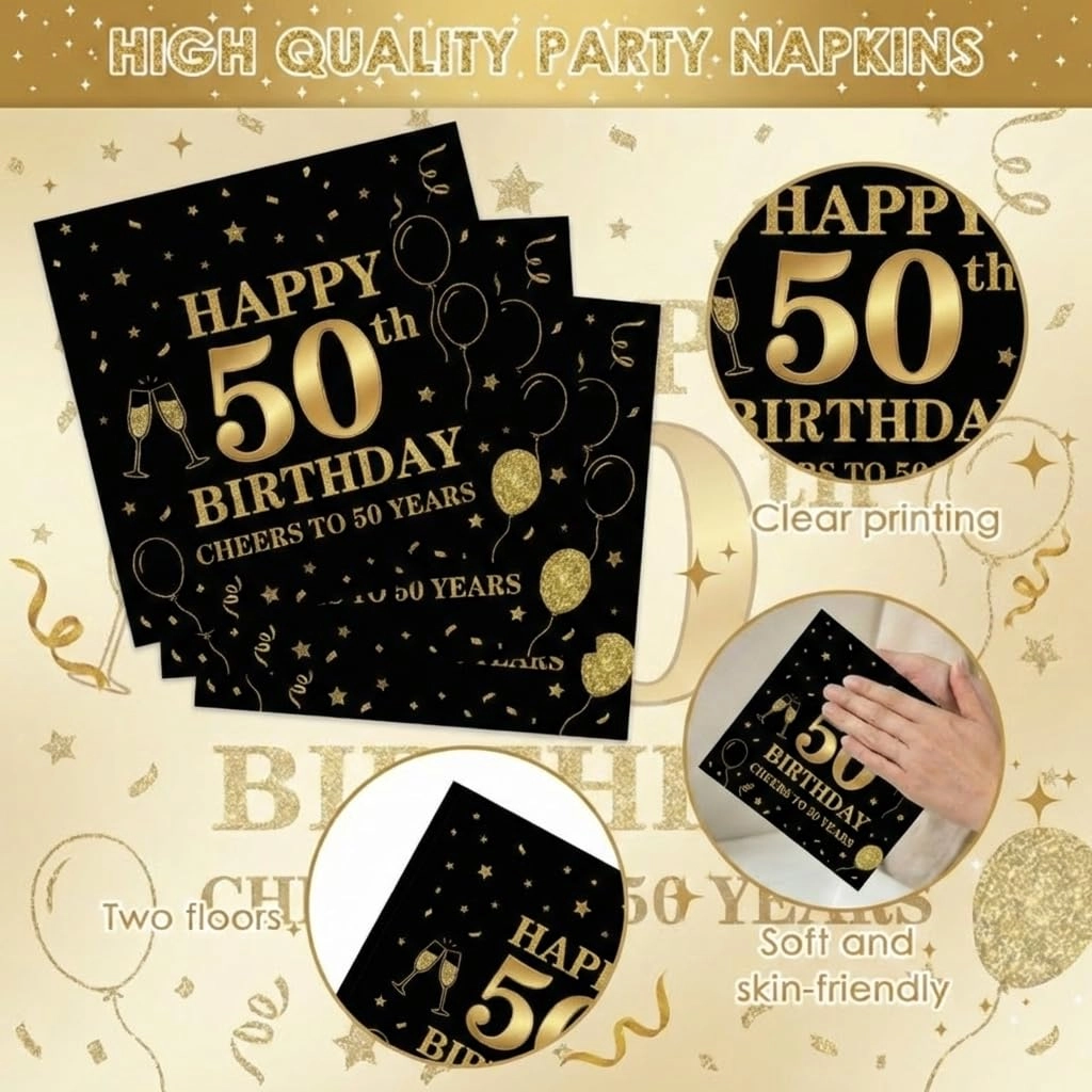 Happy Birthday Party Decorations Tableware Set - 96 Pcs