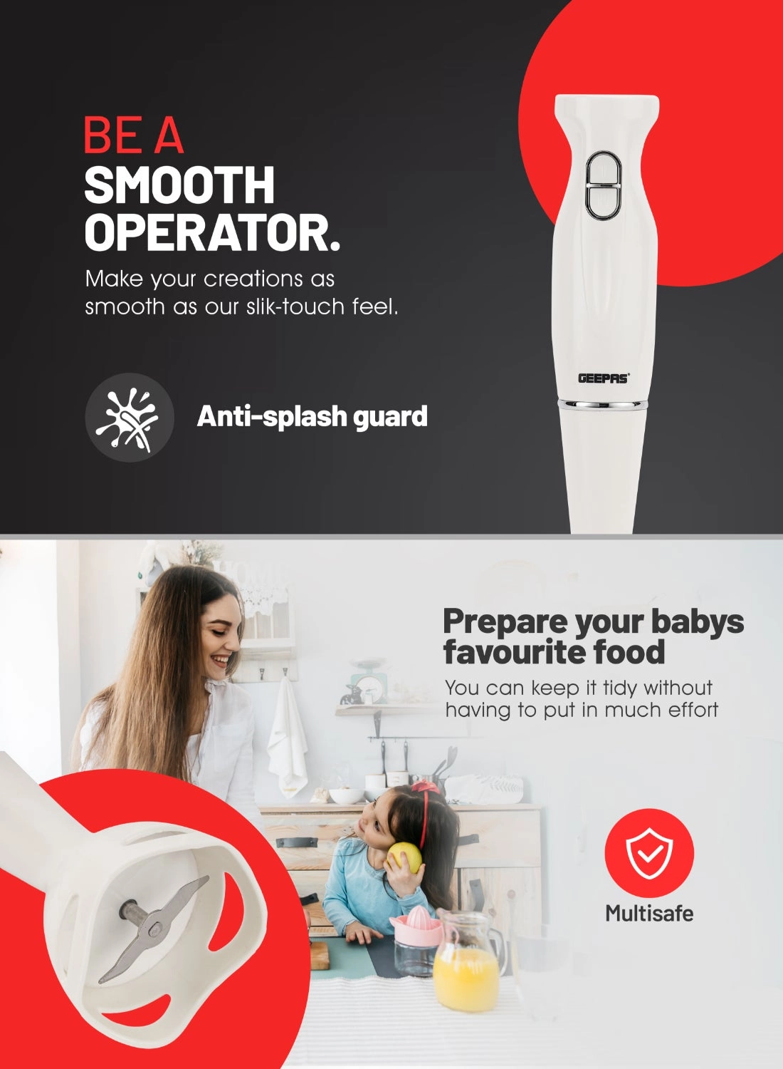 GHB6143 - 2-Speed Stainless Steel Blades