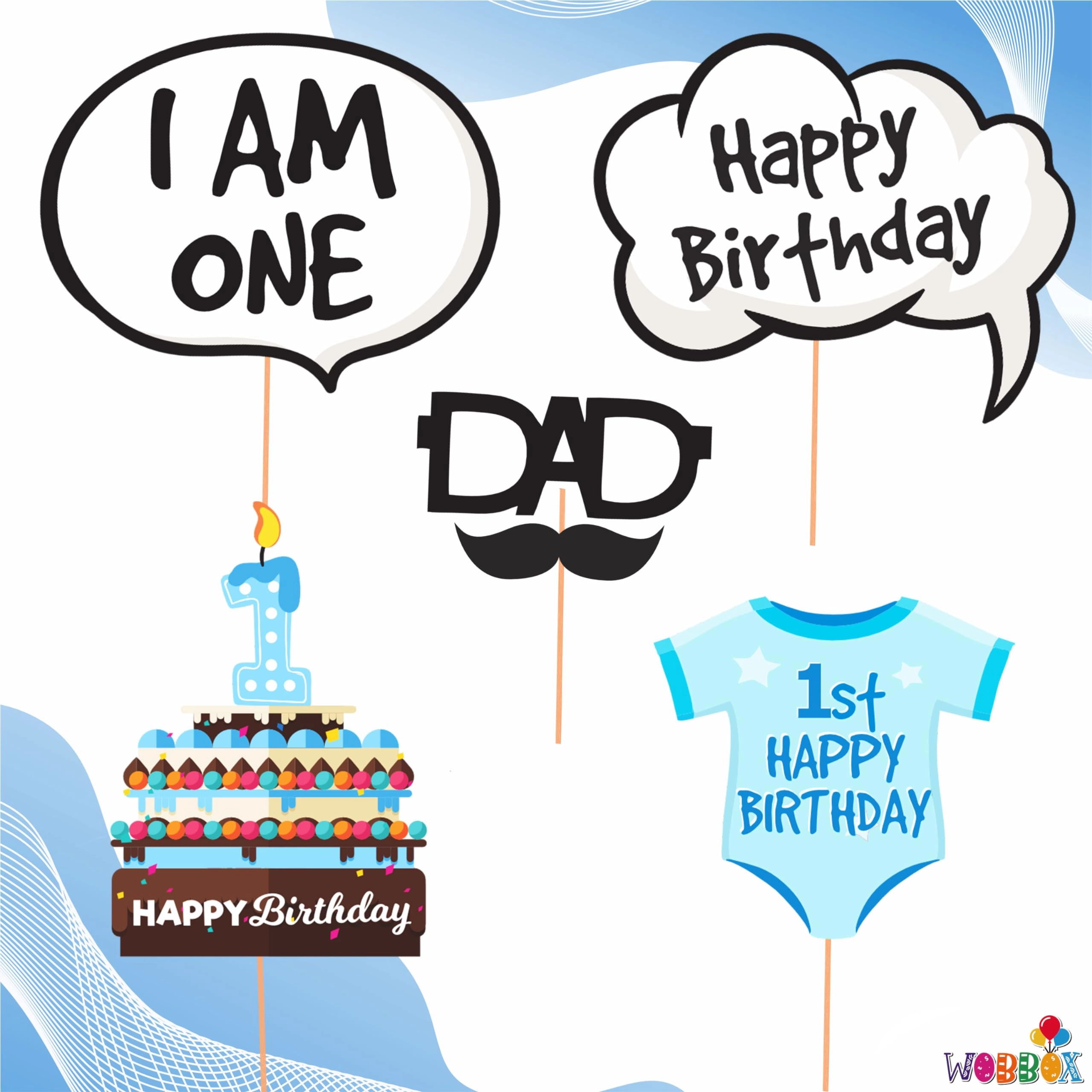 First Birthday Party Props - 26 piece(s) Birthday