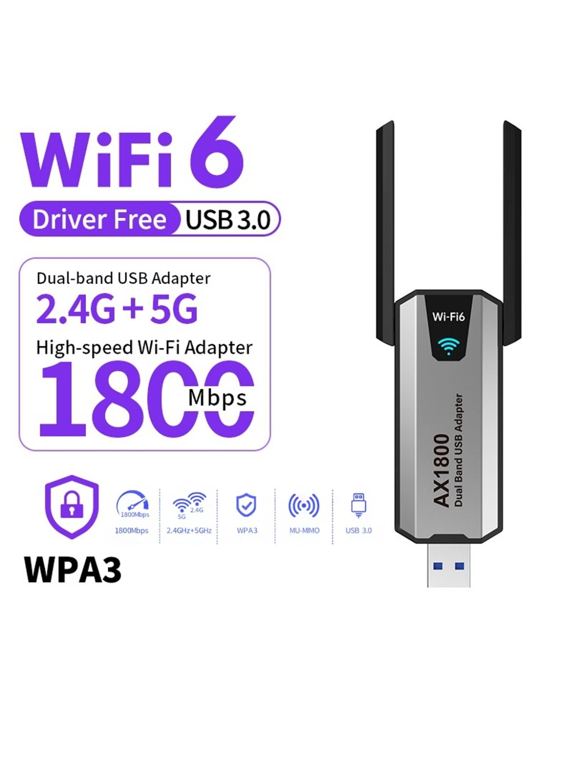 X-level USB WiFi Adapter - 5GHz/2.4GHz USB 3.0 Wireless