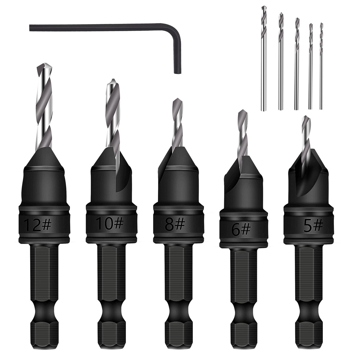 MULWARK 82 Countersink Drill Bit Set - HSS 5 Pack 3/8""