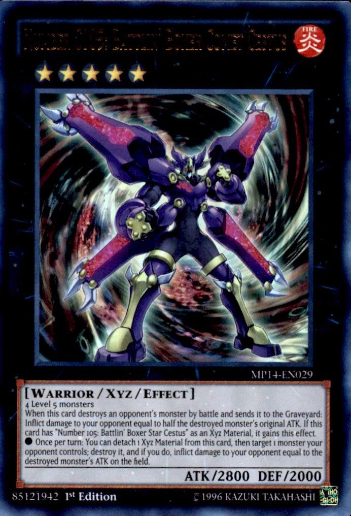 Yu-Gi-Oh! Number C105: Battlin' Boxer Comet Cestus - MP14-EN029 1st Edition
