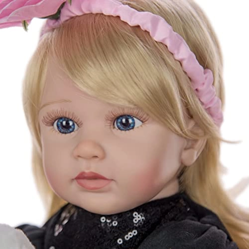 Reborn Baby Doll - 24 Inch Vinyl Cotton Body Pink Yarn Skirt Ages 3+