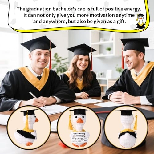 Graduation Goose Crochet - 9x8x6cm