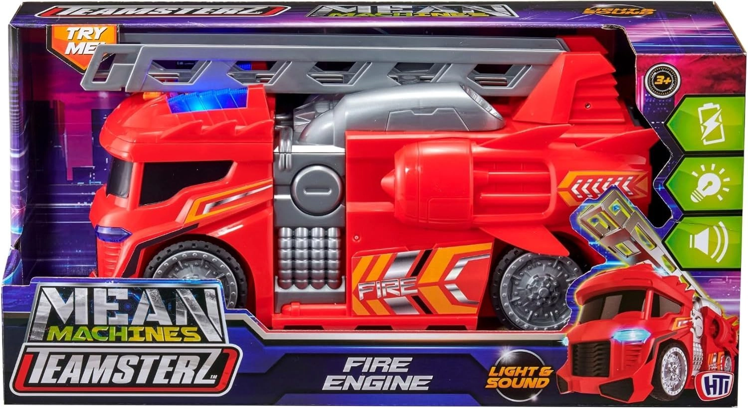 Mean Machines Light And Sound Fire Engine - Red 3+
