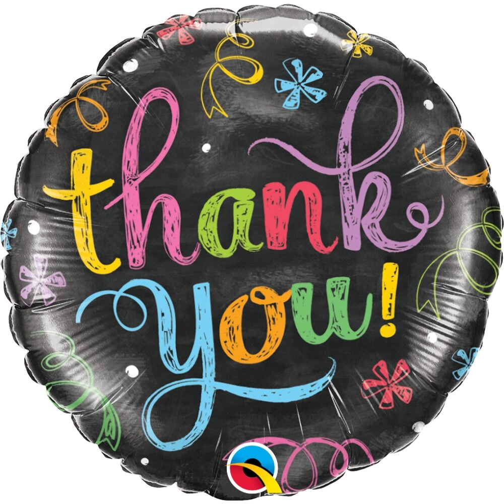 Qualatex Thank You Chalkboard Round Foil Balloon