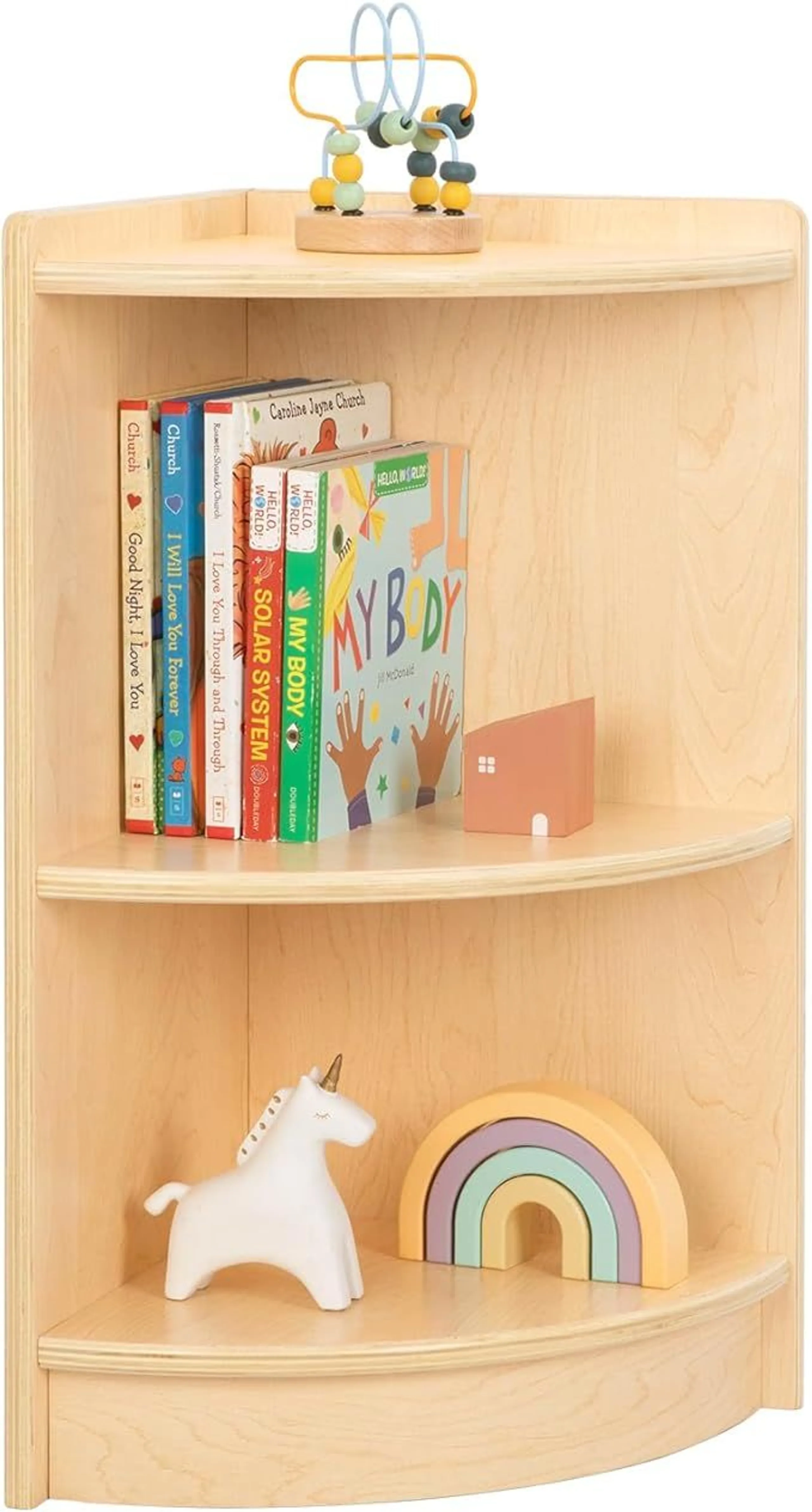 Wooden Corner Toy Organizer Shelf - 15 mm thick plywood wood