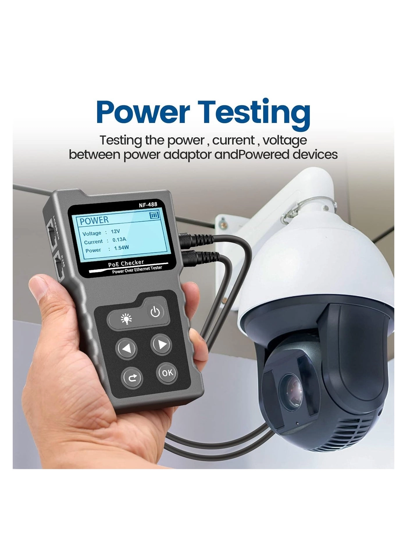 RJ45 Network Cable Tester - Multifunction PoE Ethernet CAT5e/CAT6/CAT6a