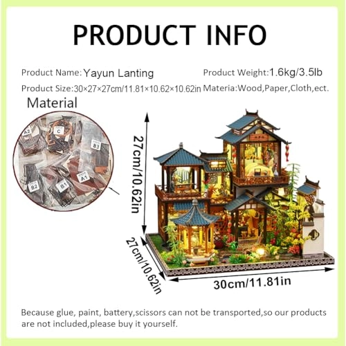 Miniature Wooden Dollhouse Furniture Kit - Creative Room 1:24