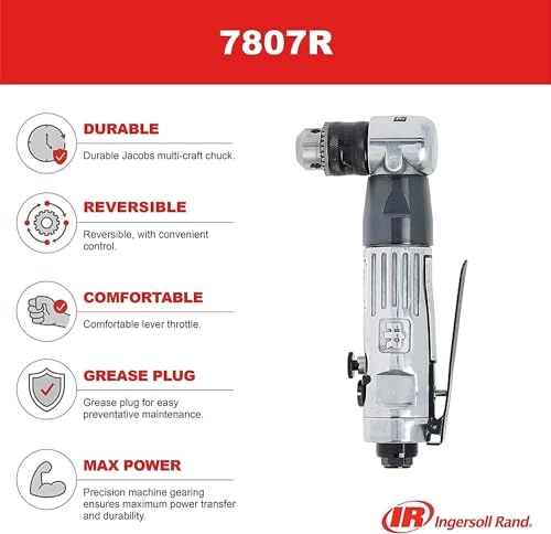 7807R - 3/8" Reversible Angle Drill 1800 RPM