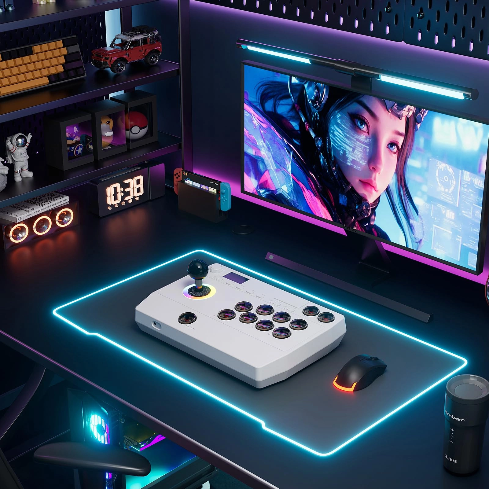 Arcade Stick - White Android, IOS, Nintendo Switch 1/2, PC, Playstation 3/4